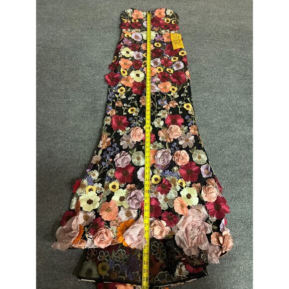 $1500 New Bronx and Banco Jasmine Multi Floral Embroidered Straples Gown Sz L /8 - Picture 10 of 16